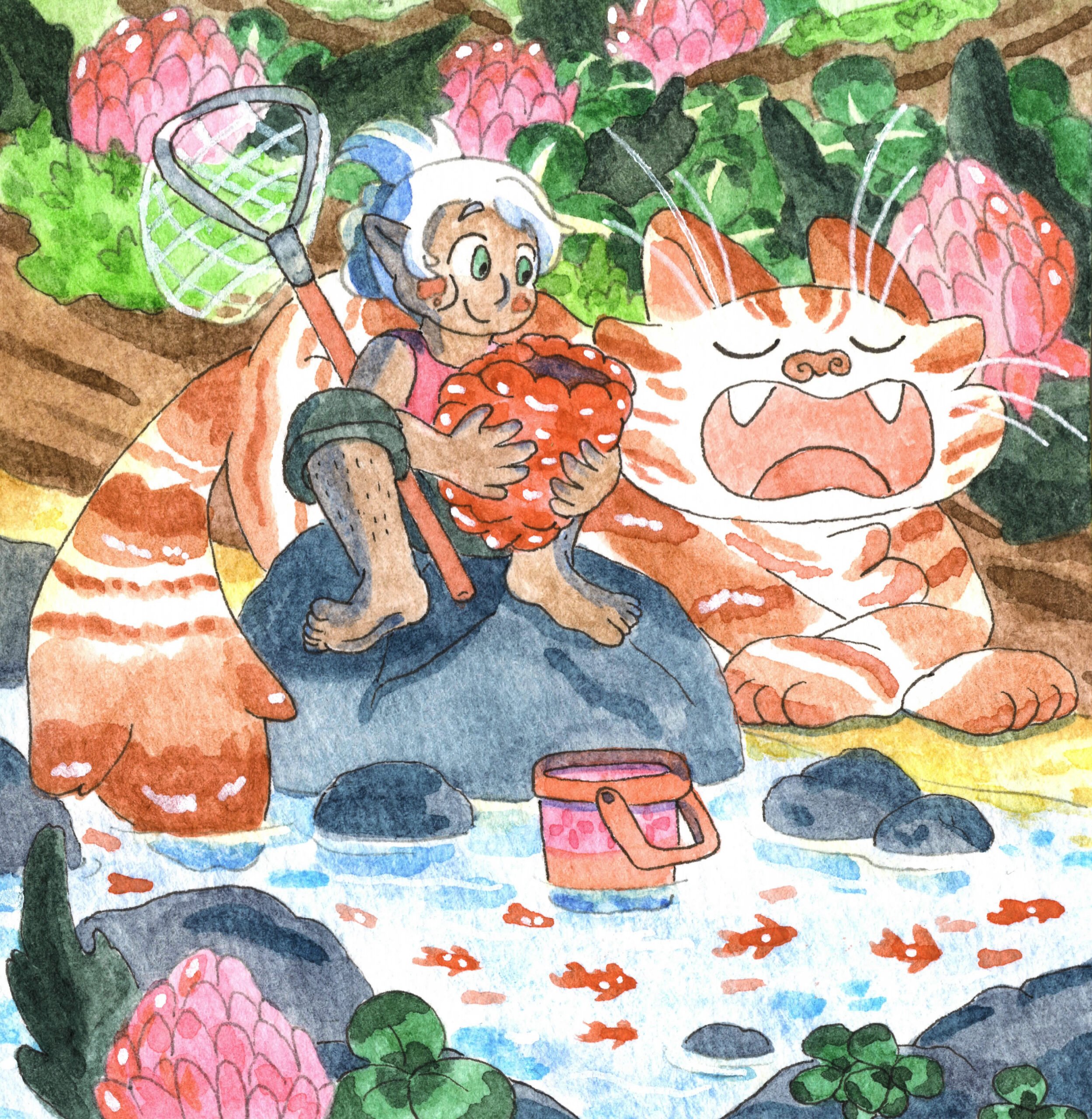 La pêche aux poissons rouges